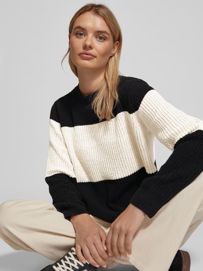 Vero Moda Sweter z okrągłym dekoltem model ‘AGATE’ Czarny 3