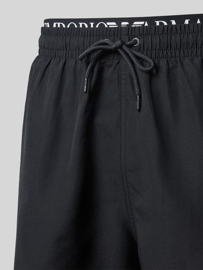 Emporio Armani Badehose mit elastischem Bund Black 2