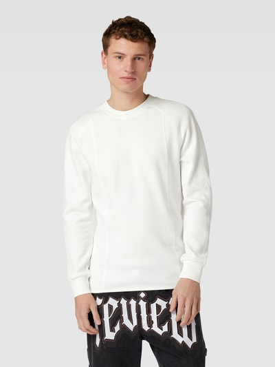 G-Star Raw Longsleeve mit geripptem Rundhalsausschnitt Modell 'Jirgi' Weiss 4