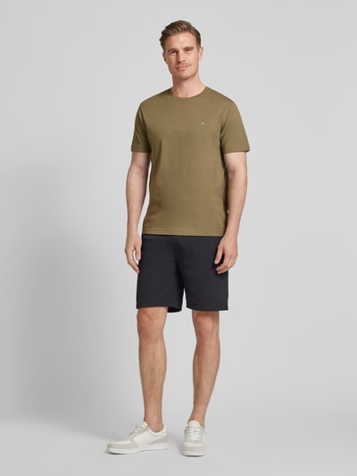 Gant Regular Fit T-Shirt in Melange-Optik Oliv 1