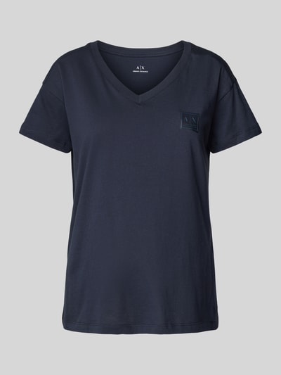 ARMANI EXCHANGE T-Shirt mit geripptem V-Ausschnitt Marine 2