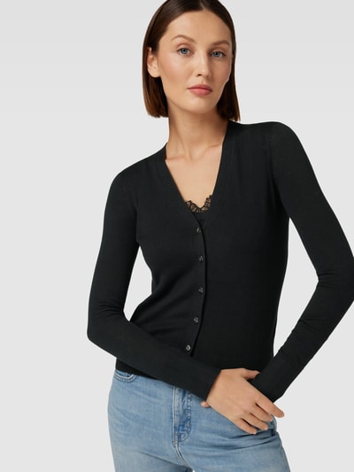 Lauren Ralph Lauren Strickjacke mit gerippten Abschlüssen Modell 'DENZEL' Black 3