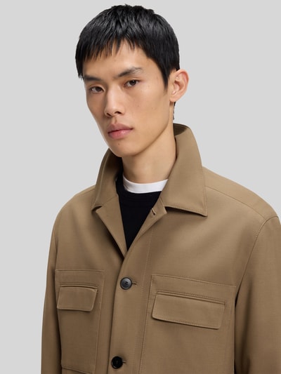 HUGO Slim Fit Hemdjacke aus Twill Modell 'JULIANO243F1' Beige 3