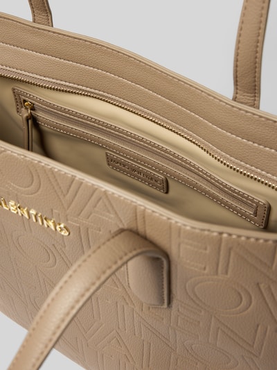 VALENTINO BAGS Torba shopper ze wzorem z logo i aplikacją z logo model ‘PANSY’ Szarobrązowy 4
