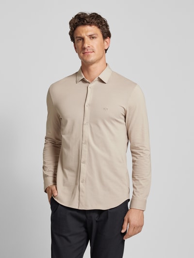 ARMANI EXCHANGE Regular fit vrijetijdsoverhemd met logostitching Beige - 4