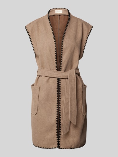 FREE/QUENT Gilet met opgestikte steekzakken, model 'Yanna' Taupe - 2