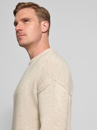 Drykorn Strickpullover mit überschnittenen Schultern Modell 'MALIO' Sand 3