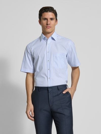 ETERNA Comfort Fit Kurzarmhemd mit Knopfleiste Bleu 4
