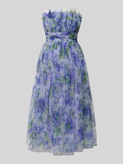 Lace & Beads regular fit midi-jurk met all-over bloemenmotief Helder paars - 2
