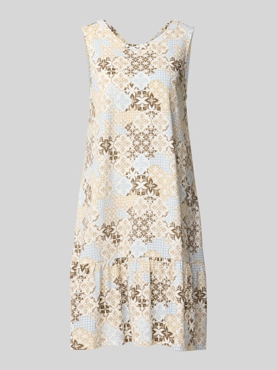 Produktfoto, Relaxed Fit Freizeitkleid aus Baumwoll-Modal-Mix von s.Oliver RED LABEL, gemustert in Beige, Blau und Braun, glatte Textur