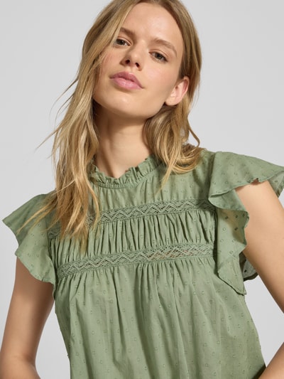 Only Top bluzkowy o kroju regular fit z czystej bawełny model ‘KATTI’ Trzcinowy 3