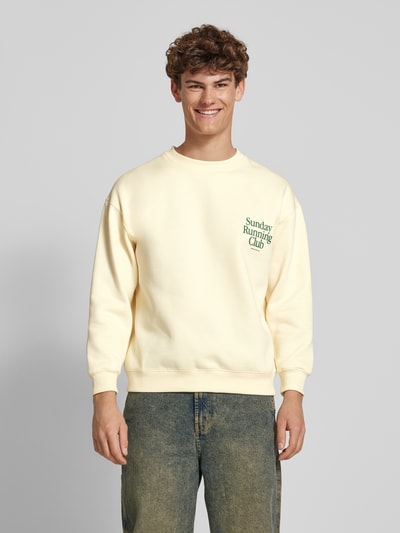 ANOTHER COTTON LAB Sweatshirt met labelprint, model 'Sunday' Offwhite - 4