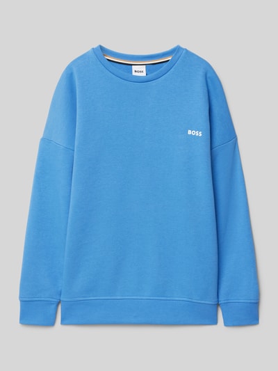 Boss Oversized Sweatshirt mit gerippten Abschlüssen Blau 1