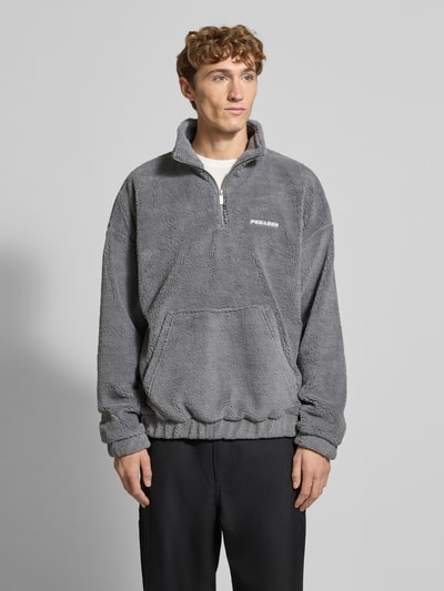 Pegador Fleecepullover mit Troyer-Kragen Modell 'Puka' Mittelgrau Melange 4