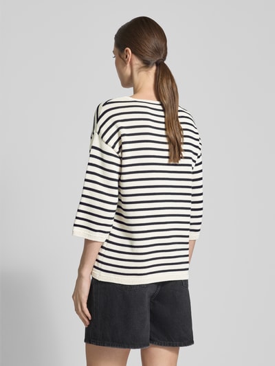 Milano Italy Gebreide pullover met 3/4-mouwen Zwart - 5