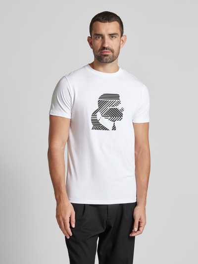 Karl Lagerfeld T-shirt z nadrukiem z logo Biały 4