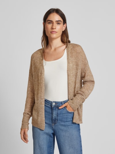 Fransa Cardigan met geribde mouwboorden, model 'sissel' Taupe - 4