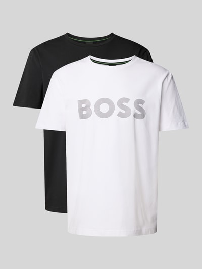 BOSS Green Regular Fit T-Shirt aus Baumwoll-Mix im 2er-Pack Black 2