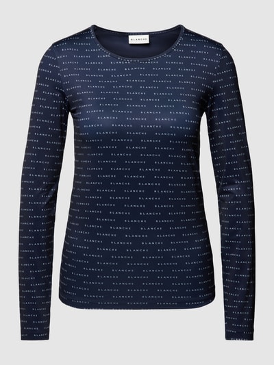 Blanche Longsleeve mit Allover-Logo-Muster Marine 2