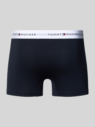 Produktfoto, Trunks aus Baumwoll-Mix im 3er-Pack von Tommy Hilfiger in Dunkelblau, Skinny Fit, elastischer Bund mit Label-Schriftzug, unifarben.
