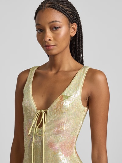 Bardot Cocktailjurk met druppelvormige hals, model 'ELODA' Lichtgroen - 3