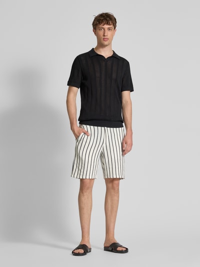 SELECTED HOMME Regular fit bermuda met structuurmotief, model 'BRODY' Offwhite - 1