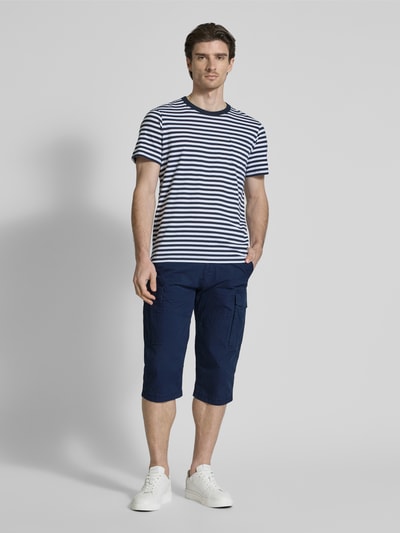 s.Oliver BLACK LABEL Relaxed fit bermuda van katoenmix, model 'FILE' Marineblauw - 1