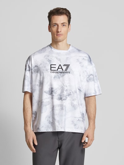 EA7 Emporio Armani T-Shirt mit Label-Print Modell 'VENTUS' Hellgrau 4