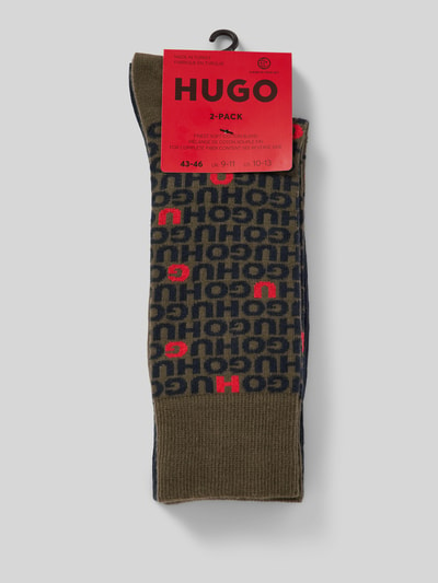 HUGO Sokken met logostitching in een set van 2 paar Olijfgroen - 3