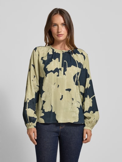 OPUS Blouseshirt met ronde hals, model 'Ficona' Donkerblauw - 4