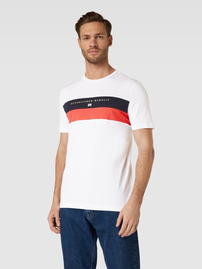 Christian Berg Men T-shirt met contraststrepen Wit - 4