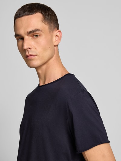 Filippa K Regular Fit T-Shirt mit Rollsaum Marine 3