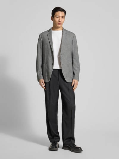 Pierre Cardin Marynarka na 2 guziki o kroju slim fit ze strukturalnym wzorem Antracytowy 1