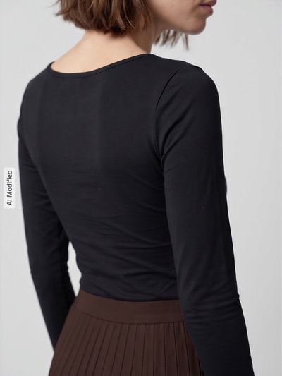 Jake*s Casual Body mit tiefem Rundhalsausschnitt Black 3