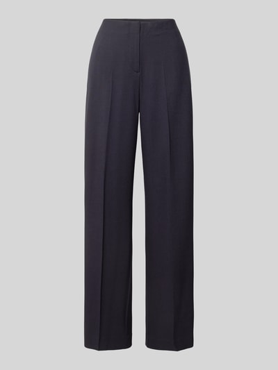 comma Wide leg pantalon met persplooien Marineblauw - 2