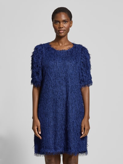 FREE/QUENT Knielanges Strickkleid aus Effektgarn Modell 'MARLIN' Blau 4