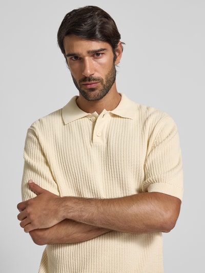 BOSS Orange Relaxed fit poloshirt van een mix van katoen en kapok Ecru - 3