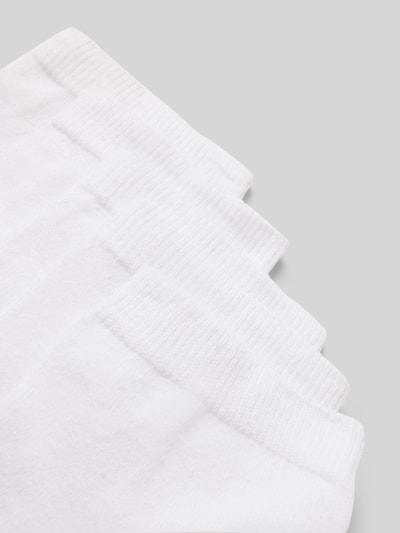Produktfoto, Socken im 5er-Pack mit geripptem Bündchen von camano, Damen Socken aus Baumwoll-Mix mit Stretch-Anteil in Weiß.