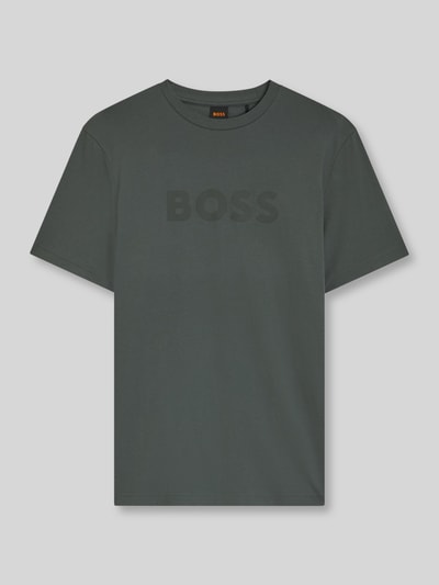 BOSS Orange Regular Fit T-Shirt aus reiner Baumwolle Modell 'Te_Logo' Khaki 2