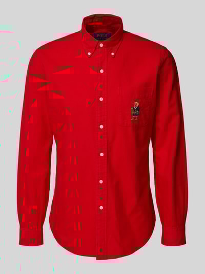 Polo Ralph Lauren Custom Fit Freizeithemd mit Motiv-Stitching Rot 2