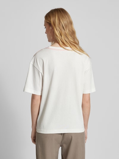 Jake*s Casual Oversized T-shirt met extra brede schouders Offwhite - 5