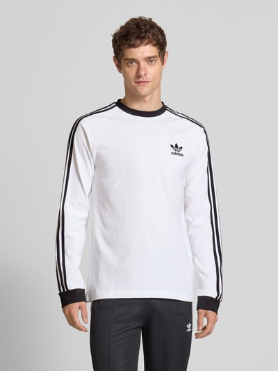 adidas Originals Shirt met lange mouwen, labelstitching en ronde hals Wit - 4