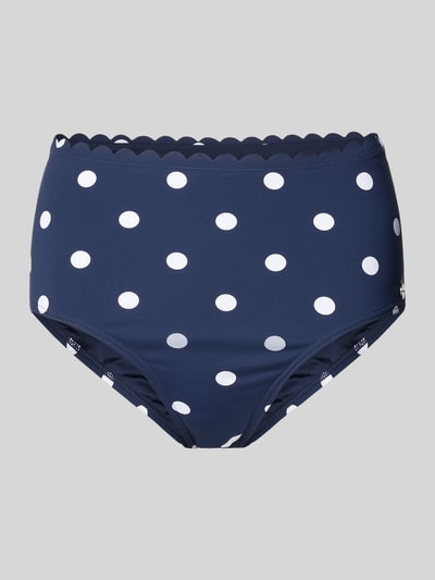 LASCANA High waist bikinibroekje met all-over motief, model 'Jada' Marineblauw gemêleerd - 1