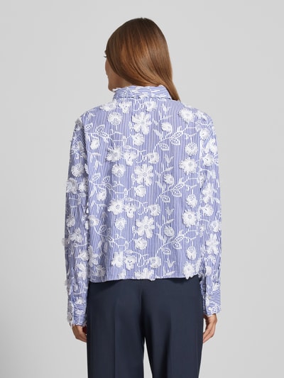 YAS Regular fit overhemdblouse met bloemeborduursels, model 'MEMLY' Lichtblauw - 5