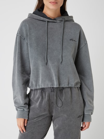 Review Cropped Hoodie mit überschnittenen Schultern  Anthrazit 4