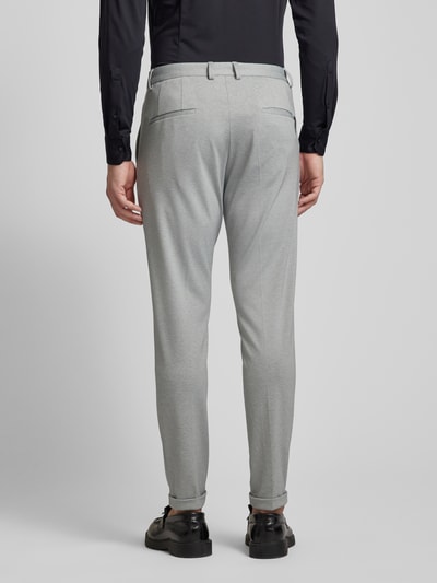 Cinque Slim fit stoffen broek in gemêleerde look, model 'Bodo' Zilver - 5