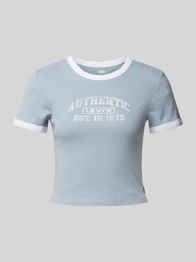 Levi's® Cropped T-Shirt mit Label-Print Weiss 1