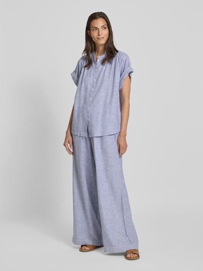 BOSS Orange Relaxed fit blouse met opstaande kraag, model 'Boleana' Lichtblauw - 1