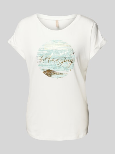 Soyaconcept T-shirt z nadrukiem z motywem i napisem model ‘Marica’ Oceaniczny 2