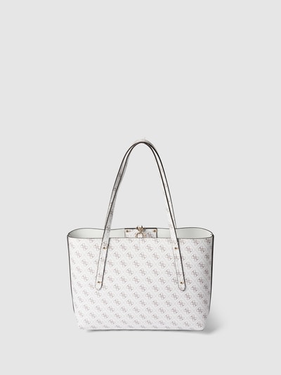 GUESS Torba shopper z nadrukiem na całej powierzchni model ‘ECO BRENTON’ Biały 4